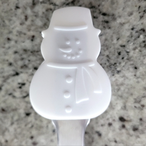 Snowman Silicone-Tipped Tongs White NWOT Stainless Steel Christmas Hot or Cold - Picture 2 of 9